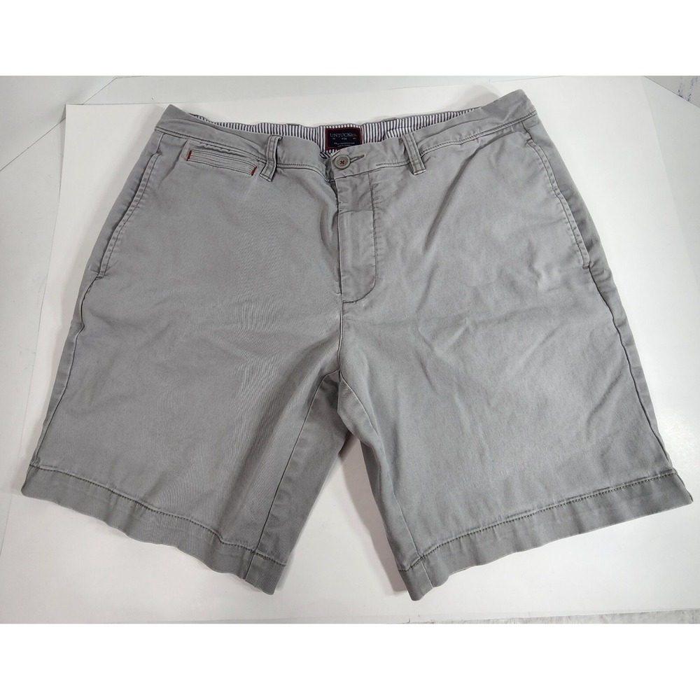 Untuckit Men Size 36 St. Vincent Chino Shorts Gray Pockets Stretch Walking Golf